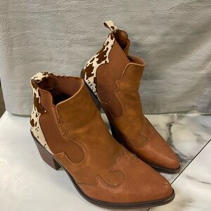 Altar'd State Tan and Brown Ankle Booties